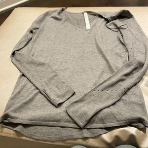 Grey lulu v neck sweater